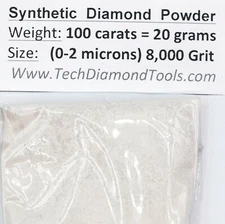 Lapping Diamond Micron Powder 8,000 Grit Mesh (1-2micron), Weight 100 cts - 20 g