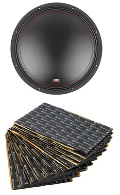 MTX 5515-44 15'' 800 Watt DVC 4-ohm Car Audio Subwoofer+Rockmat Sound Deadener