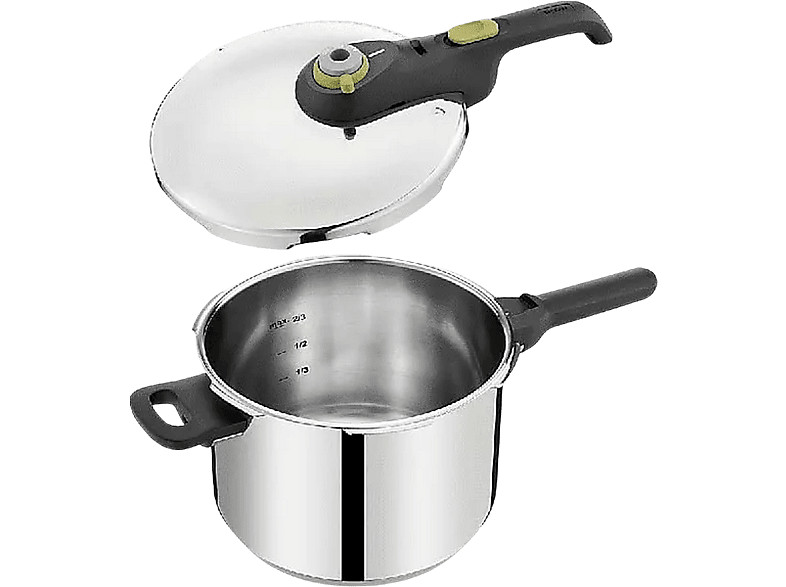 Olla express - Tefal Secure5 NEO, 6l, Acero inox, Apertura y cierre, Inox