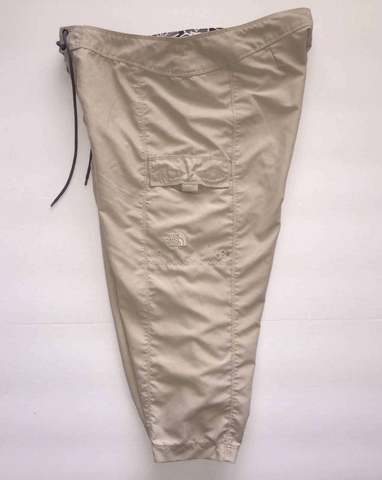 THE NORTH FACE Pants Women’s 12 Beige Capri Hiking Outdoor Crop Cargo Packable