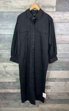 ASOS Design Womens Maxi Shirt Dress Size UK 10 Black Check Casual Long Button