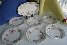 SPEISESERVICE, LIMOGES M V NR 7, Jugendstil) Luxusporzellan, 7teilig