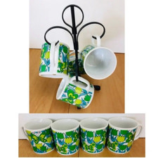 Takahashi Japan Mid Century Tulip Coffee Mugs & Mug Tree *NEW