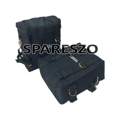 PANNIER PAIR BLACK WITH MOUNT Fit FOR ROYAL ENFIELD CLASSIC 350 & 500 - Picture 8 of 13