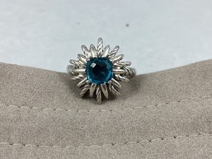 David Yurman Starburst Ring Sterling Silver With Blue Topaz Size 7 Ebay