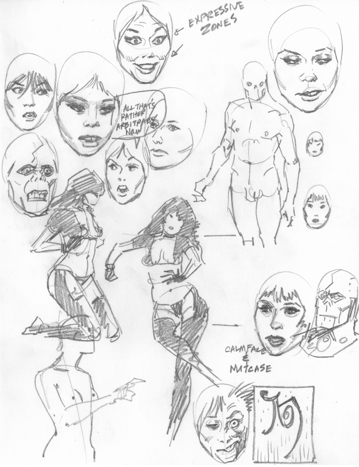 Mike Hoffman Initialed Western Madame Tarantula Concept Art Pencil comic art 6