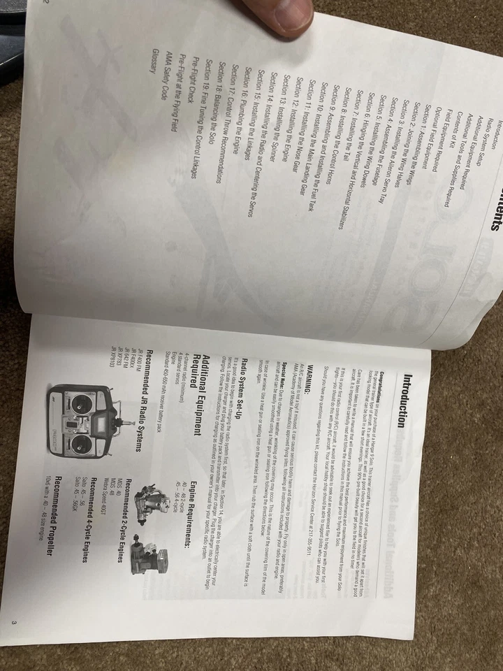 Vtg Hangar 9 RC Airplane Solo Sport Instruction Manual Original OEM Genuine - Image 3 of 4