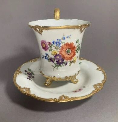 Meissen Prunkgedeck Prunktasse Tasse Füßchen Barock B-Form 1.Wahl Pfeifferzeit - Bild 1 von 4