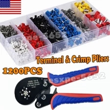 1200PCS Cord Pin End Bootlace Ferrule Cable Terminals Set Crimp Wire Connectors