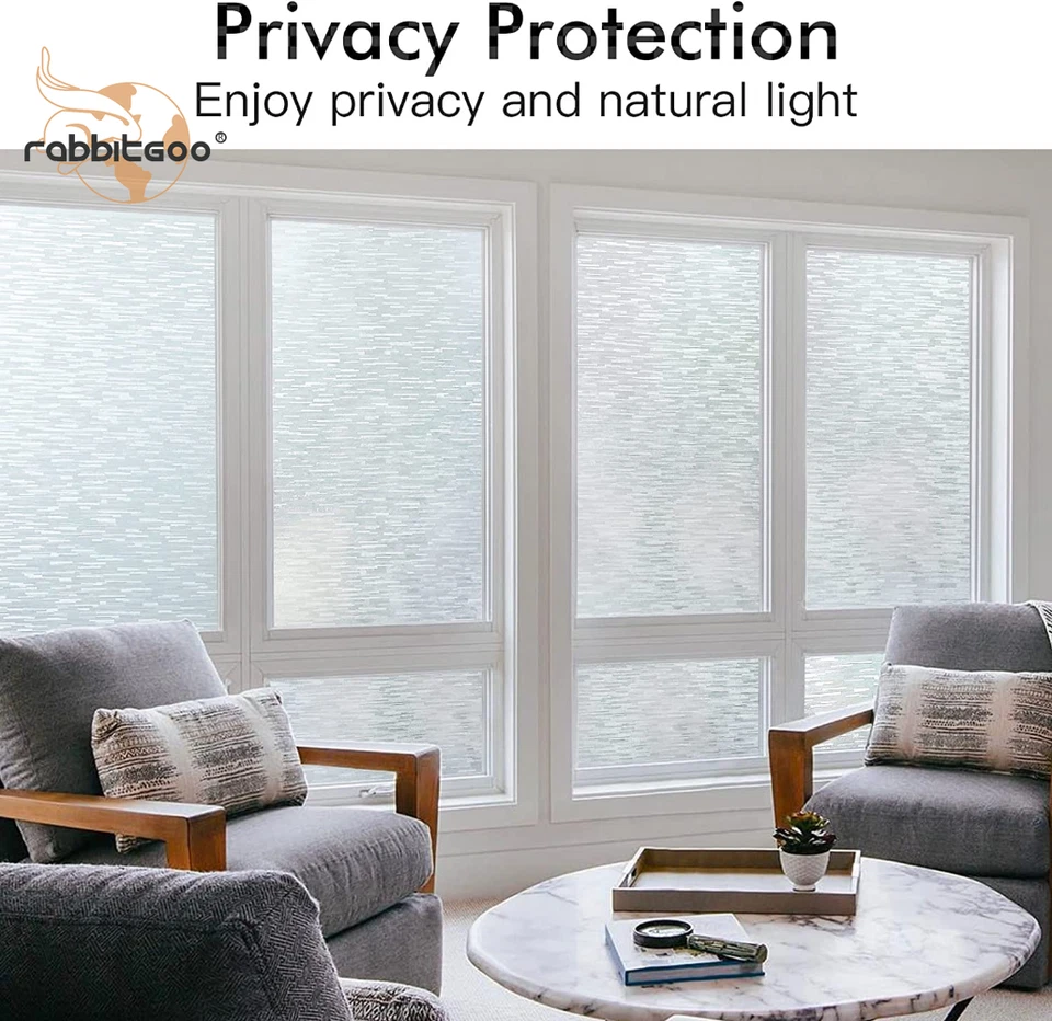 Película de privacidad para ventana Rabbitgoo ventana mate esmerilada para el hogar (17,5" x 78,7") Foto 2 de 4