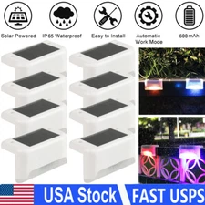 4-20Pcs LED Solar Deck Lights Outdoor RGB Light Garden Patio Railing Path Lamp