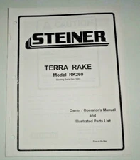 Steiner Tractor RK260 Terra Rake Operators Owners & Parts Manual Catalog OEM