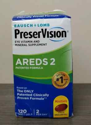 Bausch & Lomb PreserVision AREDS 2 Vitamin Supplement 120 Ct Exp 9/26 DMGD BX
