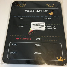 First Day Last Day of School Black Board 12x9" PVC Doubleside Chalkboard Style