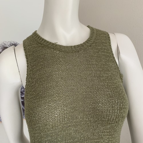 Sportsgirl Size XXS Blouse Khaki Green Knitted Singlet Shirt top ladies casual - Picture 5 of 6