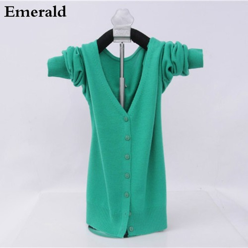 Damen-Strickjacke Wolle Kaschmir wie Knopfpullover Jacke V-Ausschnitt - Bild 11 von 26