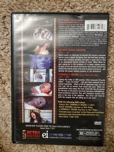 Satan's Black Wedding / Criminally Insane (DVD 2005) - Picture 2 of 3
