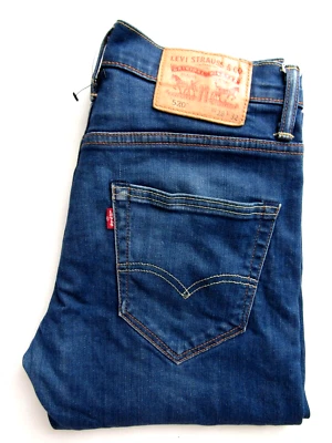 Levi's 520 extreme tapered men's jeans W28 L32 mid blue stretch denim LEVF929 - Image 1 of 4