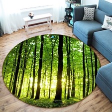 3D Green Forest Tall Trees NBC494854 Game Rug Mat Elegant Photo Carpet Mat Romy