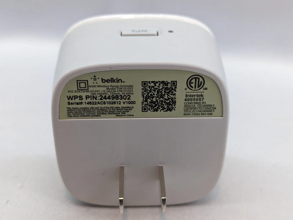 BELKIN N300 WALL-MOUNT Plug WIRELESS RANGE EXTENDER Booster (F9K1015V1) M - Image 4 of 4