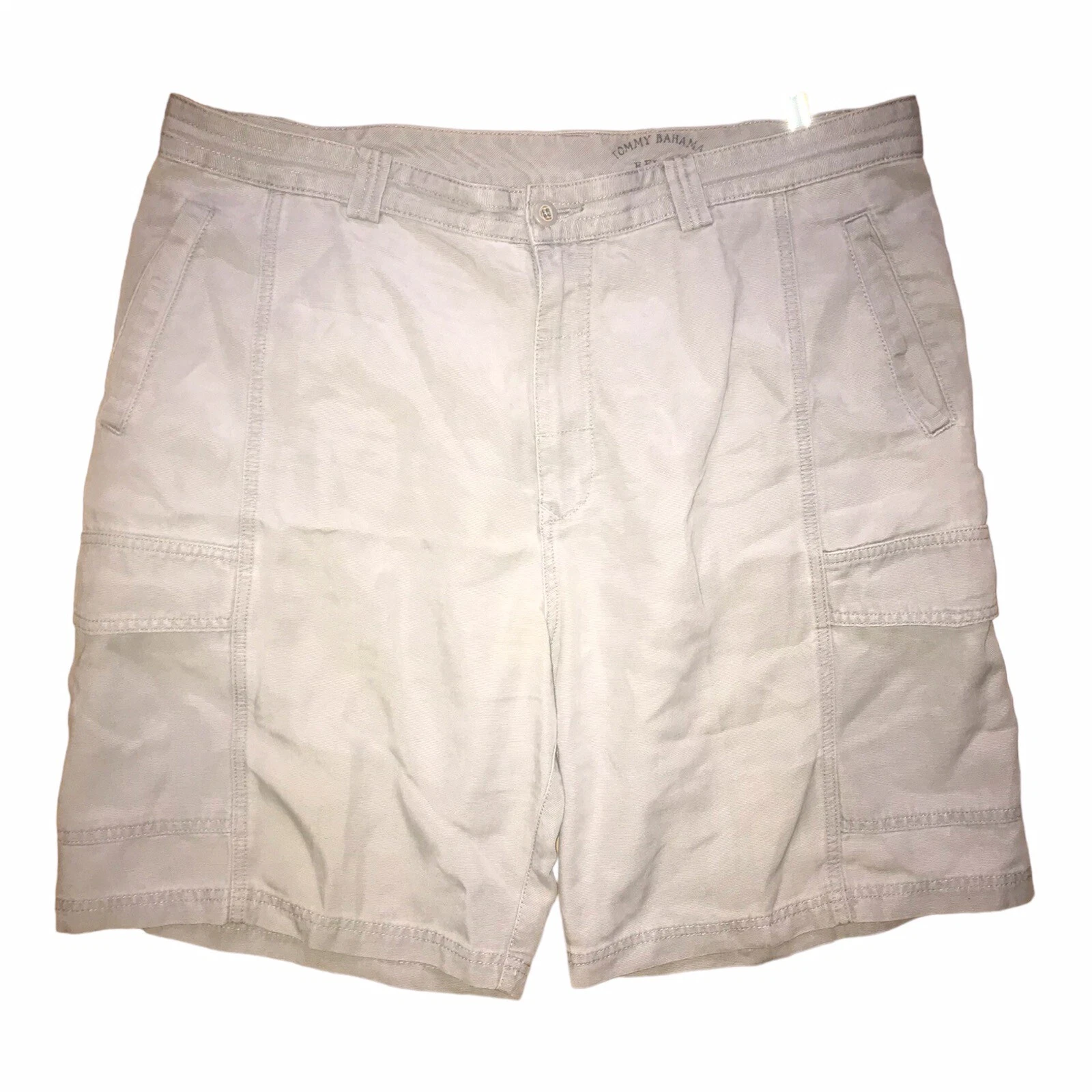 Tommy Bahama Men’s Cargo Shorts 38 Tan Beige Lyocell Cotton Blend Relax C53