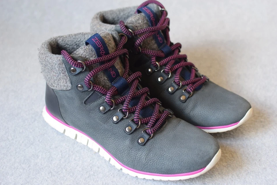 Cole Haan ZeroGrand ботинки женщин Sz 7.5B серый шерсти водонепроницаемый туризм ботинок - Изображение 4 из 4