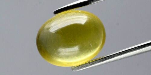 4.28ct Oval Cab Natural Greenish Yellow Cat's Eye Apatite - Unheated Africa Gem - Picture 2 of 11