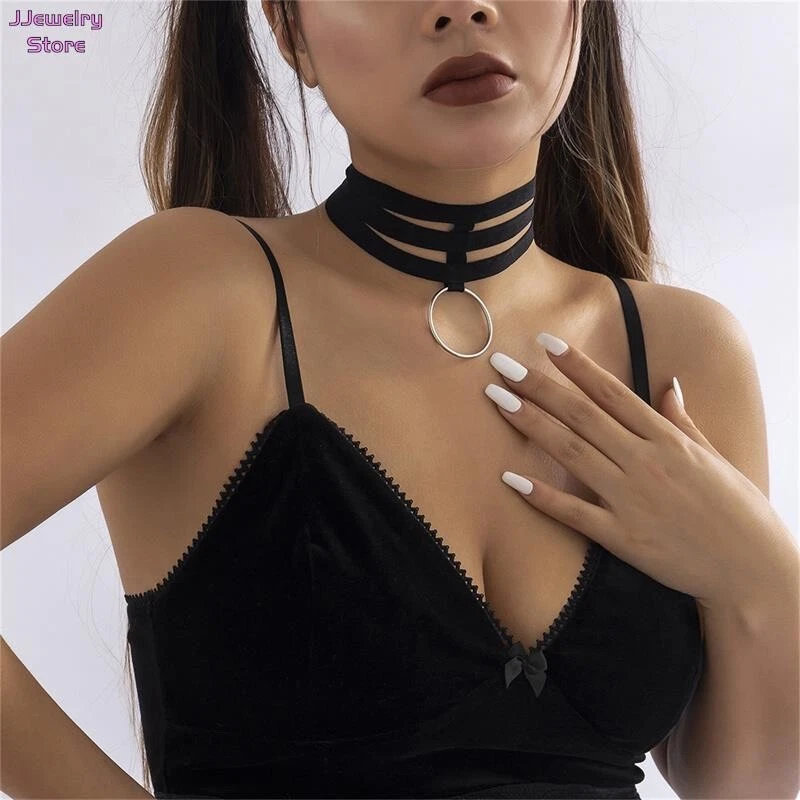 Women's Fashion Jewelry Black Velvet Velvet Layered Choker Collar Necklace 434 - Image 3 of 4