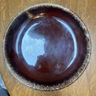 Hull Pottery Brown Drip Oven Proof Dinner Plates 10.5" USA Vintage Pair