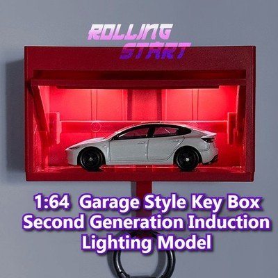 1/64 Diorama Sensorleuchte Garage Garage Modell Schlüsselhalter Schlüsselkasten