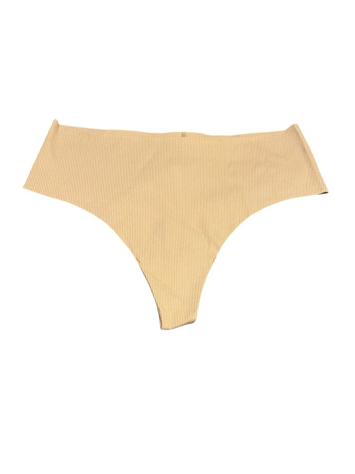 Conjunto de 2 bragas de tanga Aerie para mujer medianas lisas beige acanaladas elásticas nuevas con etiquetas Foto 2 de 4