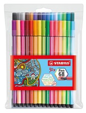 STABILO Premium Fiber-Tip Pen Pen 68 - Pack of 30 - Assorted Colors with 6 Ne...