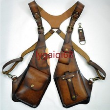 Medieval Double Pocket Retro Vest New Shoulder Chest Harness Belt Phone Pouch