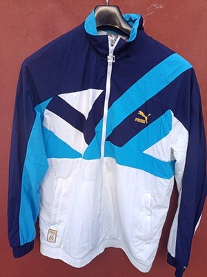 Vintage Puma Olimpiqie de Marseille Fußball Trainingsanzug Gr. Oberteil L Unterteil XL blau