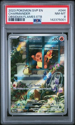 2023 POKEMON SVP OBSIDIAN FLAMES ELITE TRAINER BOX CHARMANDER PSA 8