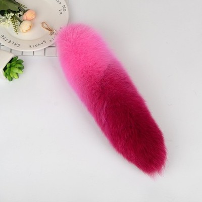 Wholesale 2/5/10pcs-16''-18'' Real Fox Fur Tail Bag Charm Pendant Cosplay Toys