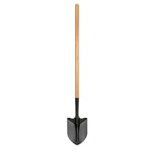 Garden Shovel, 43 in. Wood Handle Digging Tool, Small Spade Lawn Landscaping