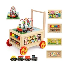 Wooden Activity Cube 7-in-1 Montessori Toys for 1+ Year Old Boys Gi... Fast Ship