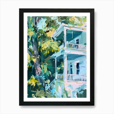 Haus im Wald 18 Kunstdruck gerahmt Wandbild Poster Leinwanddruck Bild