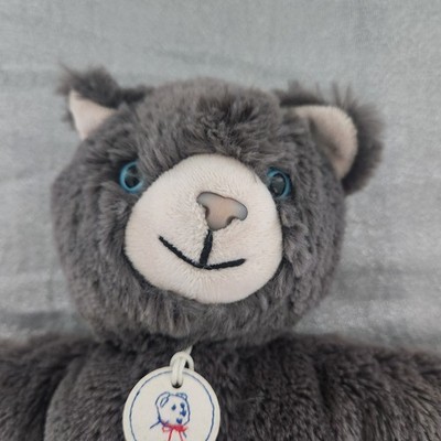 Les Petites Maries Toinou Bear Charcoal Grey Plush Made in France Blue Eyes