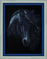 Bead "Black Horse". Embroidery Kit. Unprinted anvas Charivna Mit