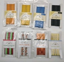 (8) VTG Doodlebug Ribbon Spools Stitched Stri...
