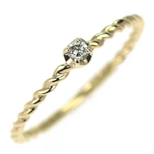 K10YG diamond ring 0.03ct - Auth free shipping from Japan- Auth SELBY_JAPAN