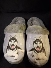 Siberian Husky Snugg Hard Sole Slippers for Pet Lovers, s/m-Free Shipping-NWT