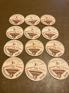 Lot of 12 Mansfield Dairy Stowe,VT.Milk Caps 