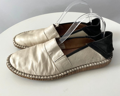 A.S.98 Airstep EU 40 US 9 Ivory Leather Slip On Flats Loafers Comfort Shoes