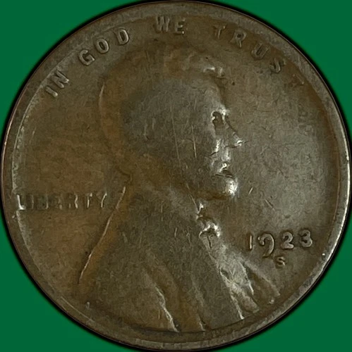 1923-S Lincoln Wheat Cent Good G Coin #34300