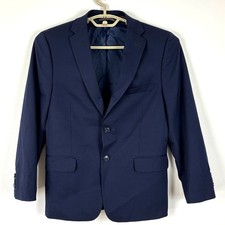 Michael Kors Boys 14R Navy Blue 2-Button Blazer Sport Coat wool blend event