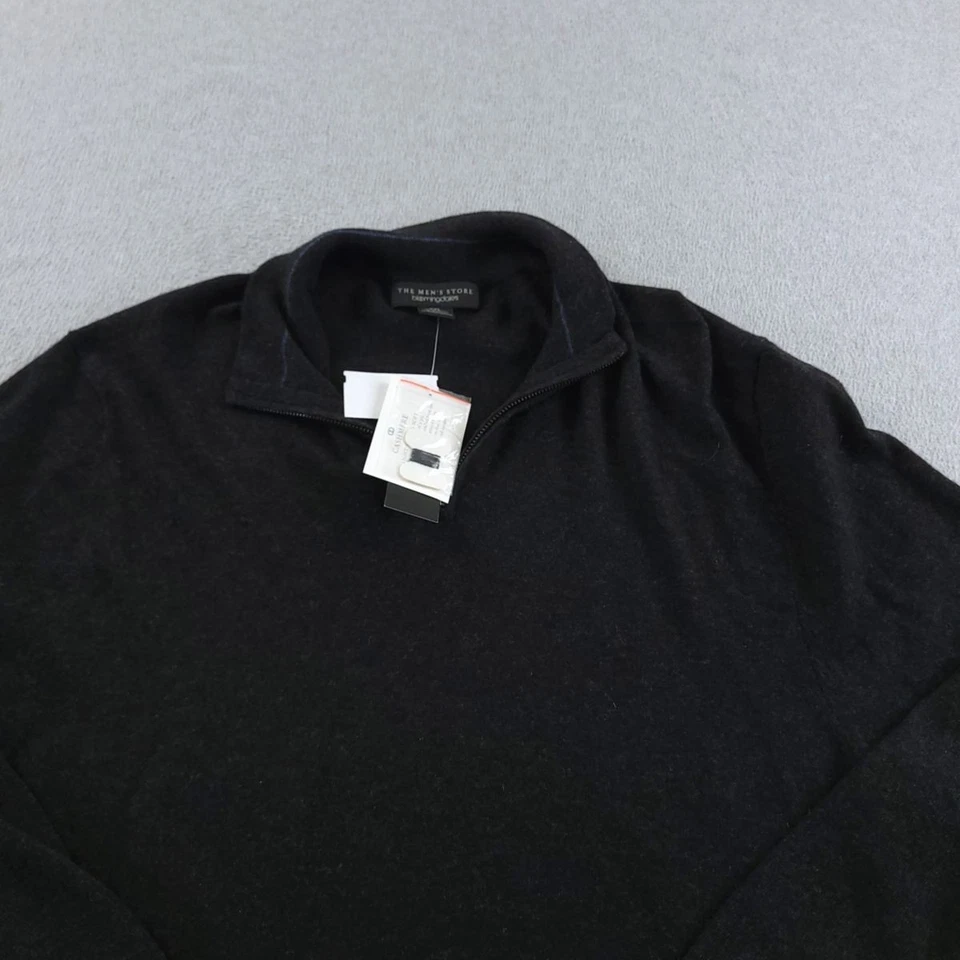 Suéter para Hombres Tienda Bloomingdales XXL Negro Brezo 100 Cachemira 1/4 Cremallera Foto 2 de 4
