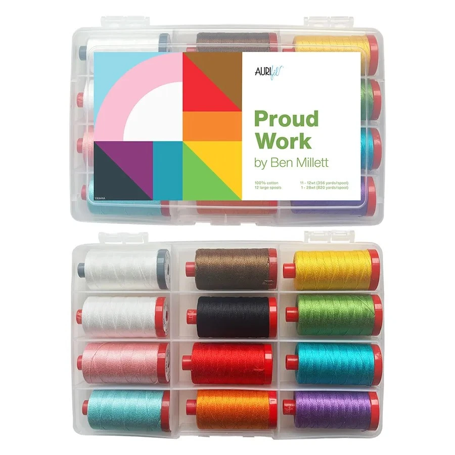 AURIFIL PROUD WORK COLLECTION FROM BEN MILLETT 12 LARGE SPOOLS 100% COTTON - Image 1 of 1